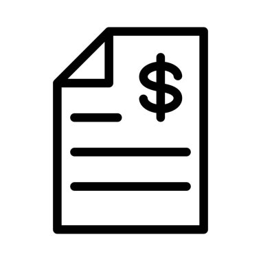 Sözleşme simgesi, basit hat illüstrasyon