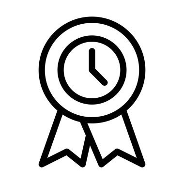 Ödülü rozet simge, basit hat illüstrasyon bekliyor