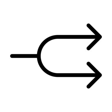 İle çift şeritli, basit vektör çizim sapmak