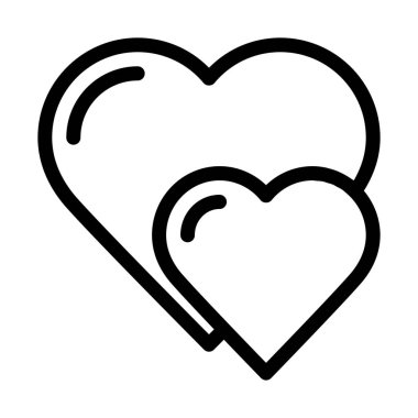 Özel sevgi kalpleri, basit vektör çizim