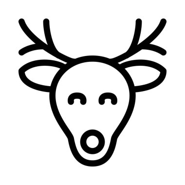 Noel Reindeer kafa, basit hat illüstrasyon