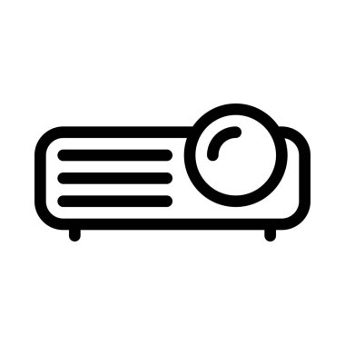 Film ya da sunum projektör basit hat illüstrasyon