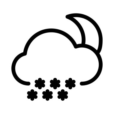 Kış kar yağışı gece basit çizgi çizim