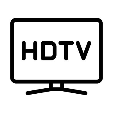 Yüksek tanım Tv Set basit hat illüstrasyon