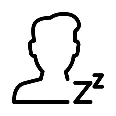 Kullanıcı uyku simgesi, basit hat illüstrasyon