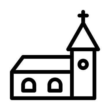Hıristiyan kilise binası, basit vektör çizim