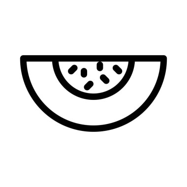 Besleyici Honeymelon meyve simgesi, basit hat illüstrasyon