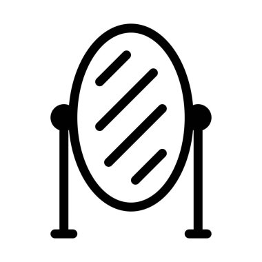 Makyaj taşınabilir ayna, basit hat illüstrasyon