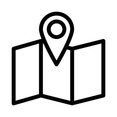 Dijital Harita Simgeleri simgesi vektör illüstrasyon