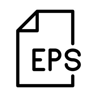 Kapsüllenmiş Postscript dosya simgesini, basit hat illüstrasyon