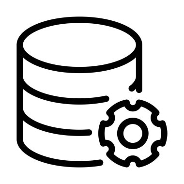 Veritabanı yapılandırma ayarları simgesi, basit hat illüstrasyon