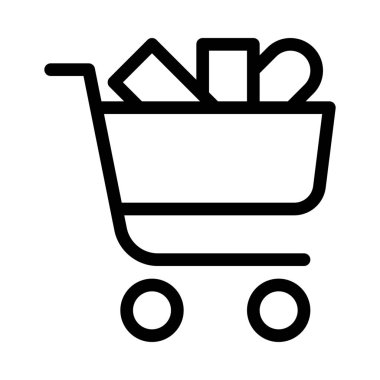 Alışveriş kavramı simge vektör çizim