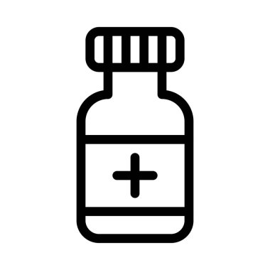Beyaz izole tıp şişe mühürlü simgesi 