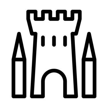 Antik kale yapısı, basit vektör çizim