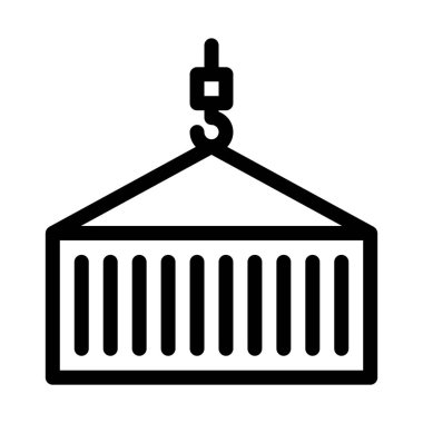 Konteyner güç Lifter işareti illüstrasyon vektör