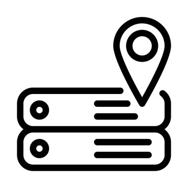 Sunucu depolama konumu basit hat illüstrasyon