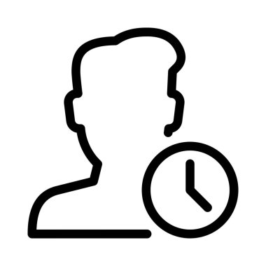 Bekleyen Kullanıcı simgesi, basit hat illüstrasyon