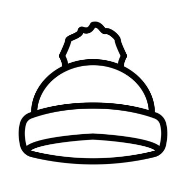 Beanie kış Cap, basit hat illüstrasyon