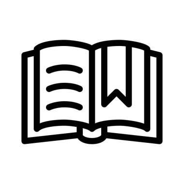 Açık yer işareti sayfa simgesi, basit hat illüstrasyon