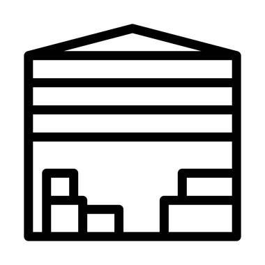 Stok depolama depo, basit vektör çizim