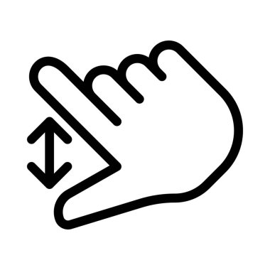 Zoom ın jest simgesi, basit hat illüstrasyon