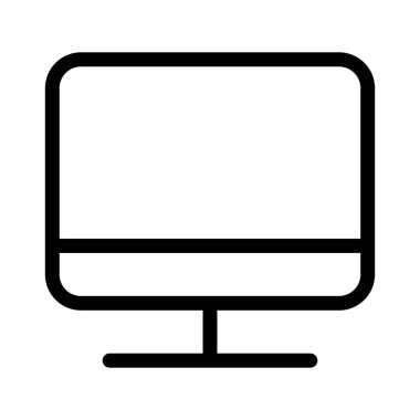 Düz ekran monitör basit vektör illüstrasyon işareti