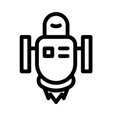 Robot fırlatma basit hat illüstrasyon