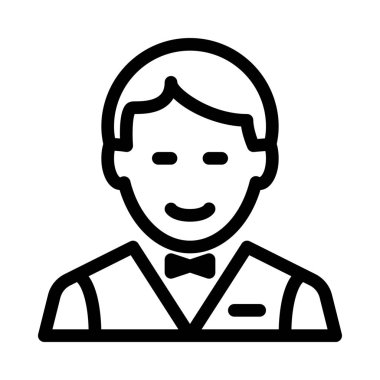 Garson Hotel asker Icon, basit hat illüstrasyon