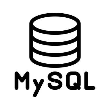 Mysql Veritabanı Servisi basit vektör illüstrasyon işareti