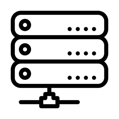 Sunucu anahtarları bağlı basit hat illüstrasyon