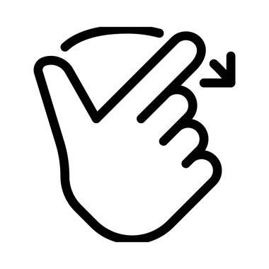 Döndürme hareketi ok simgesi, basit hat illüstrasyon