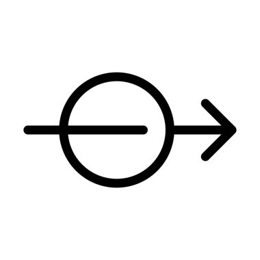 Sağ ok arasında daire basit vektör çizim