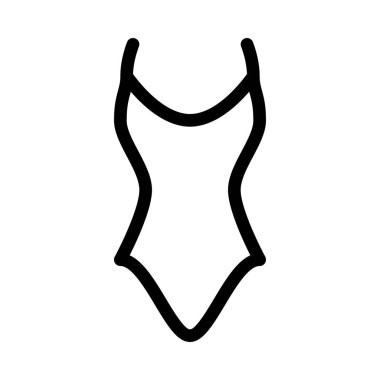 Kadın mayo elbise, basit hat illüstrasyon