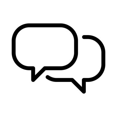 Dikdörtgen konuşma balonları basit hat illüstrasyon