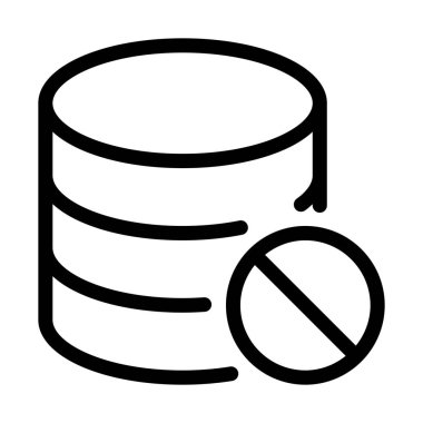 Ağ veritabanı hata simgesi, basit hat illüstrasyon