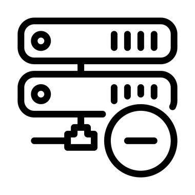 Sunucu ağ basit hat illüstrasyon kaldırmak