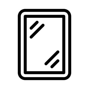 Banyo yüz aynası, basit hat illüstrasyon