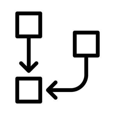 Ters organizasyon grafik simgesini, basit hat illüstrasyon