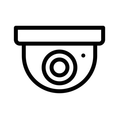 Dome güvenlik kamerası basit hat illüstrasyon