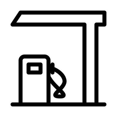 Yakıt istasyonu yer simge vektör çizim