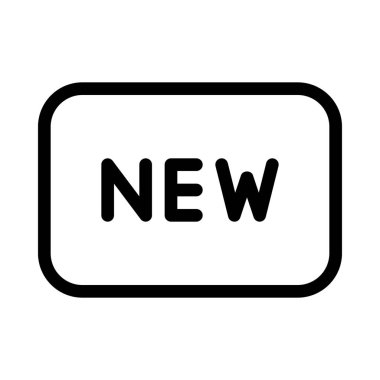 Yeni ürün serisinde simgesi, basit hat illüstrasyon