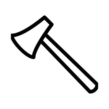 Balta kesme aracı simgesi üzerinde beyaz izole 