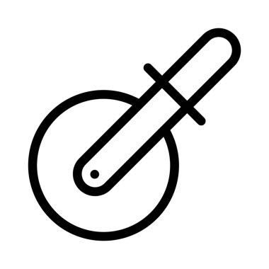 Pizza kesici basit hat illüstrasyon