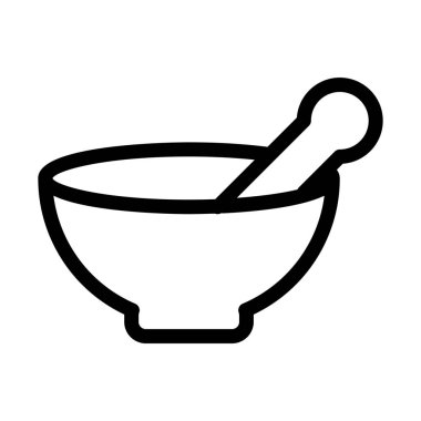 Harç ve Pestle basit vektör illüstrasyon işareti