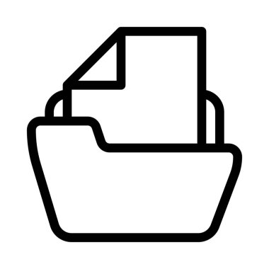 Belge simgesi, basit hat illüstrasyon ile klasör