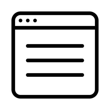 Web sayfası simgesini, basit hat illüstrasyon