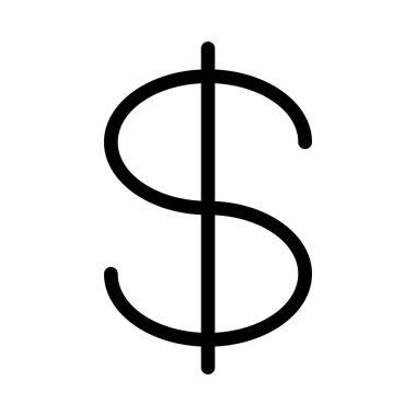 Doları para birimi simgesi, basit hat illüstrasyon