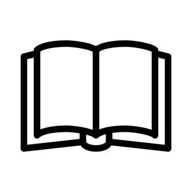 Kitap Page Open simgesini, basit hat illüstrasyon