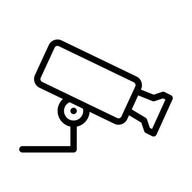 Teleskopik güvenlik kamera basit hat illüstrasyon