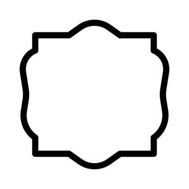 Klasik şık çerçevesi simgesi, basit hat illüstrasyon